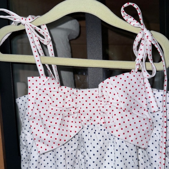 Cecil & Lou bows one piece swimsuit toddler bubble romper polka dot USA july 4th - Picture 2 of 5